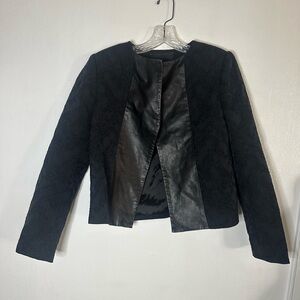 Marna Ro lamb leather tailored jacket small black minimalist French Euc